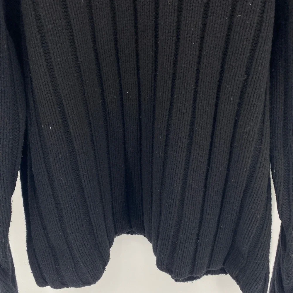 Banana Republic Mens Extra Large Black Lambswool Cashmere Ribbed Knit Sweater